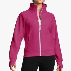 Fleece Lined Half Zip Pullover Cotton Winter Sweatshirt with Thumbhole